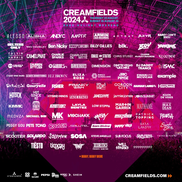 Creamfields Unveils Huge Line up for 2024 edition Dance Rebels