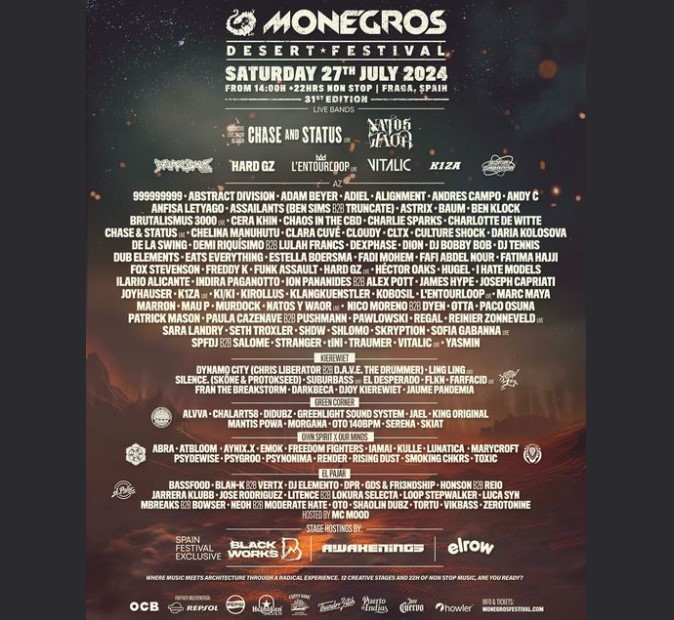 Monegros Desert Festival Announces Complete Lineup for 2024 - Dance Rebels